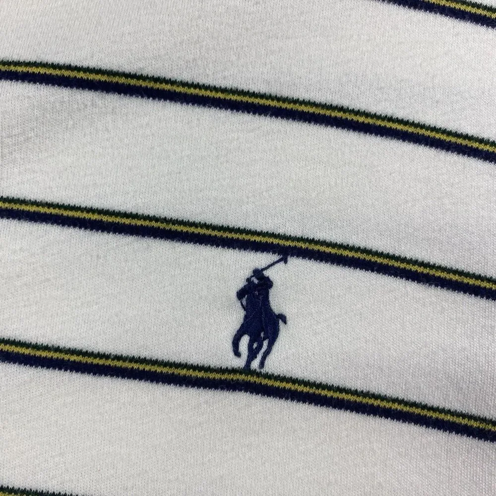 Polo Ralph Lauren Polo Shirt Men XL White Blue Classic Fit Soft Cotton